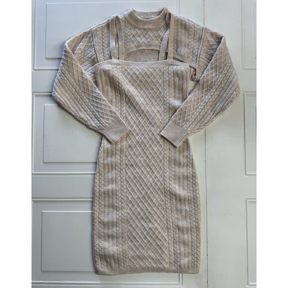 House of Harlow 1960 Dresses & Skirts - House of Harlow 1960 2 Piece Sweater Dress Set Womens Medium Fisherman Knit XS